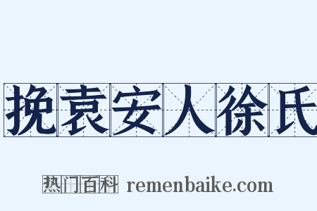 挽袁安人徐氏是什么意思的图片